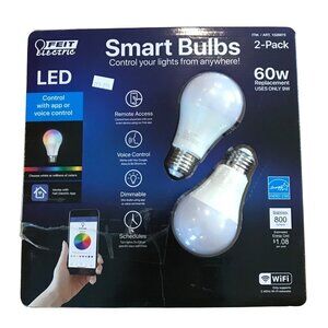 Feit Electric Smart LED Bulbs 60W 2-Pack Dimmable Color Changing WiFi Enabled